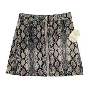 Snake Animal Print Mini Skirt Altar’d Altered State New Women S Small Zip Zipper